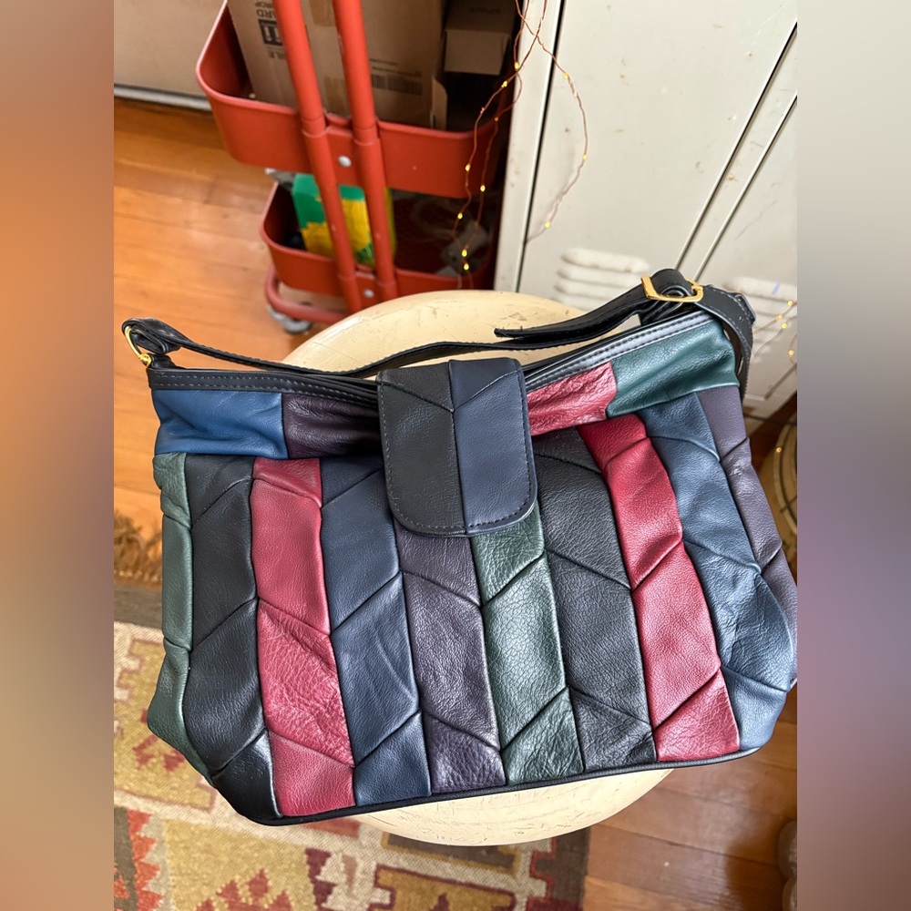 La Covina Leather Patchwork Purse - image 6